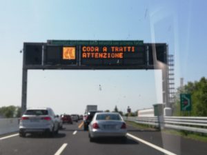 Staugefahr auf der italienischen Autobahn