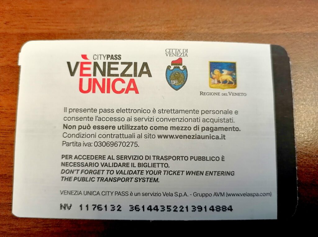 Ticket Vaporetto Venedig