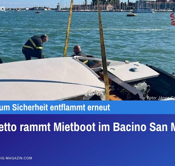Vaporetto rammt Mietboot im Bacino San Marco